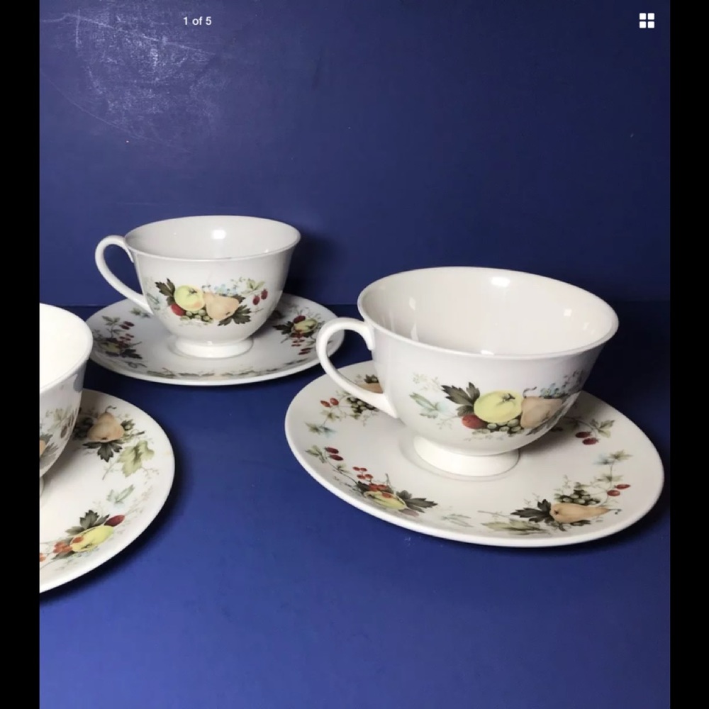 Royal Doulton Miramont China 4 Cups and Saucers